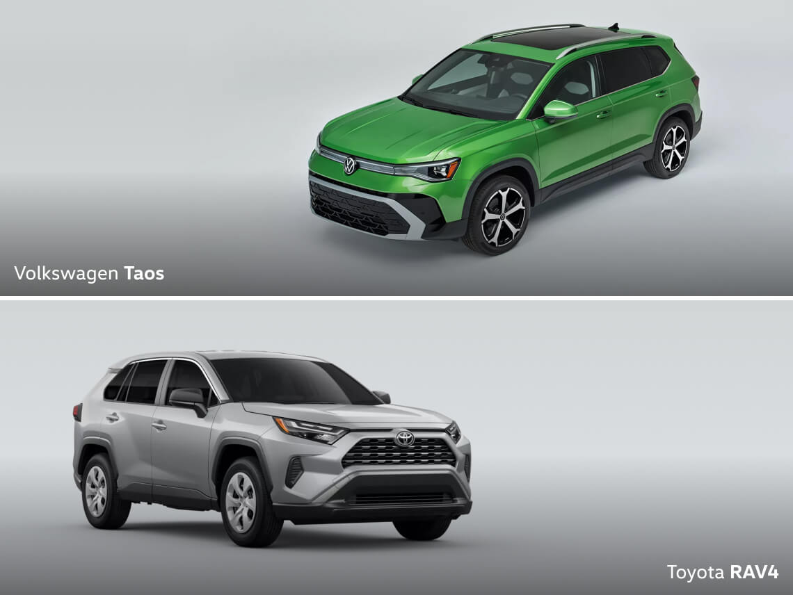 Volkswagen Taos vs. Toyota RAV4 Engine Performance & Specs
